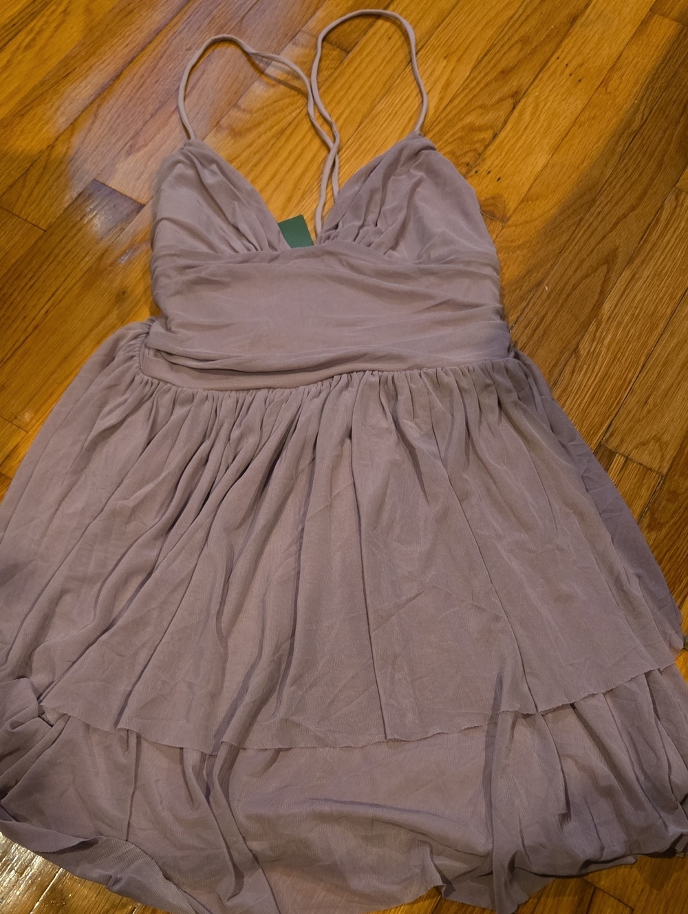 Halra Whisper-Light Mauve Spaghetti-Strap Dress